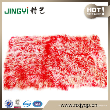 Wholesale Handmake Long Hair Mongolian Sheepskin Fur Plate